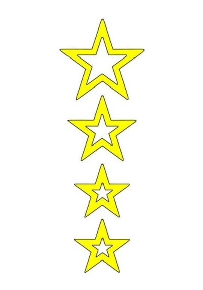 Cg Sarı Yıldızlı Çamurluk Üst Sticker Standart