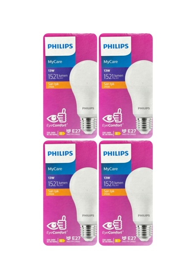 Mycare 13w Sarı Işık E27 Duylu Led Ampul, 4 Adet Diğer
