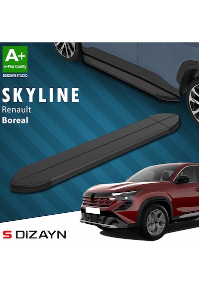 S-dizayn Renault Boreal Skyline Siyah Yan Basamak 183 Cm 2025 Üzeri A+ Kalite