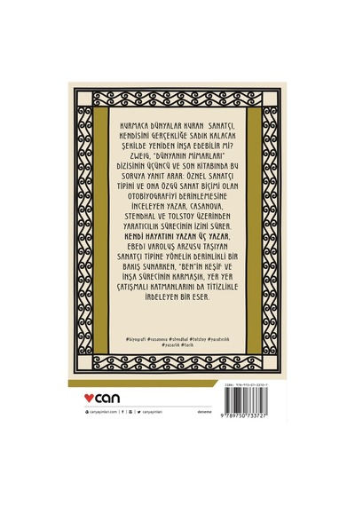 Kendi Hayatını Yazan Üç Yazar: Casanova, Stendhal, Tolstoy - Can Yayınları