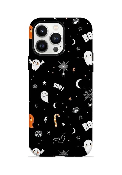 Velvoria Valestra Boo Ghost Doodle Apple iPhone Uyumlu 14 Pro Max Darbe Korumalı Kılıf Valestra Select - Boo Ghost Doodle