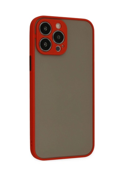 Newface - 512 - iPhone Uyumlu 13 Pro Kılıf Montreal Silikon Kapak - Csmo-tex - - Kırmızı