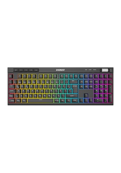 Everest Kb-68 Shin Siyah Rainbow Q Membrane Klavye Rgb