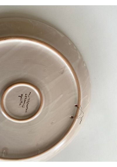 El Yapımı Damgalı Dekoratif Seramik Duvar Tabağı 32Cm