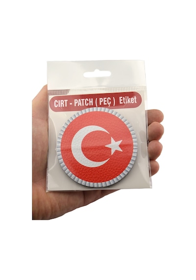 Türkiye Bayrak Yuvarlak - Cırt - Patch - Peç - Arma - 8 Cm Kırmızı