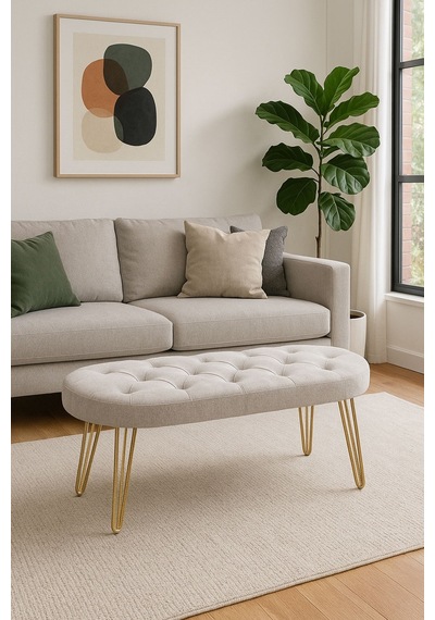 Louca Bench, Kırık Beyaz Gold Krem
