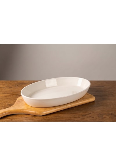 Lumina Oval Porselen Sunum Kabı / Servis Tabağı 28 17 Cm Beyaz