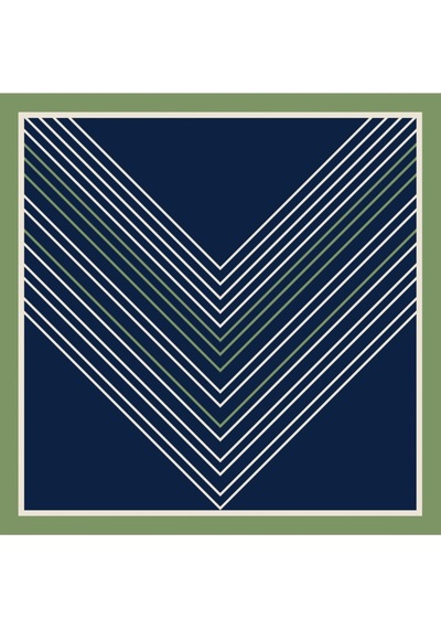Tarzını Seç Lacivert V Çizgi Fular / Bandana / Aksesuar / Şal / Eşarp 70x70