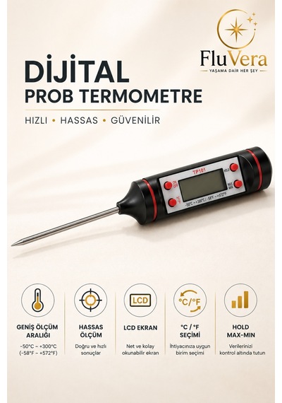 Tp101 Dijital Mutfak Termometresi -50 C +300 C Hassas Sıcaklık Ölçer, Lcd Ekran