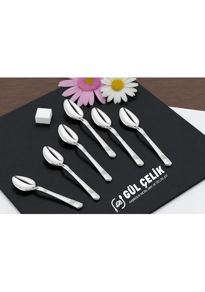 12 Kişilik Çay Kaşığı Alvina Model 304 Kalite 18/10 Paslanmaz Çelik 304 Paslanmaz Çelik