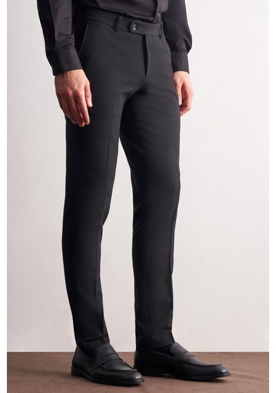 İmza Siyah Yan Cep Açık Paça Esnek Slim Fit Classic Classic Pantolon 1003255163 Siyah