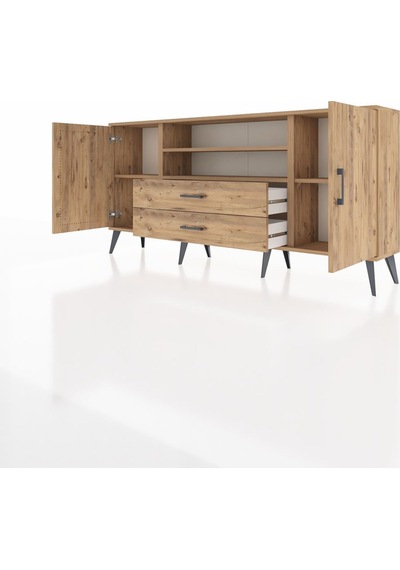 Arges Konsol 4 Raflı 2 Çekmeceli 2 Kapaklı 176x30x83 Çam-çam/çam Çam/çam Arges Konsol 4 Raflı 2 Çekmeceli 2 Kapaklı 176x30x83 Çam-çam/çam Çam/çam