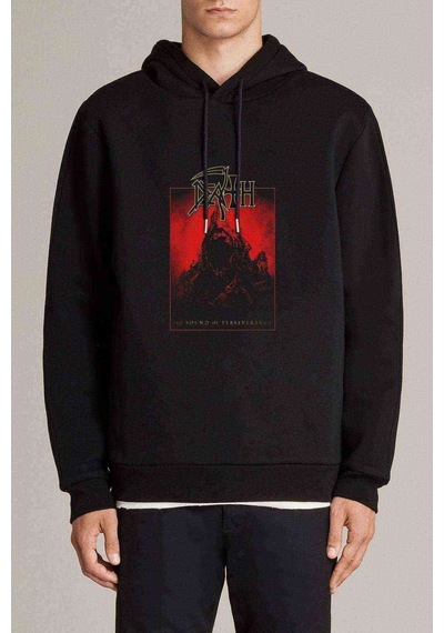 Death The Sound Of Perseverance  Baskılı Siyah Erkek Örme Sweat
