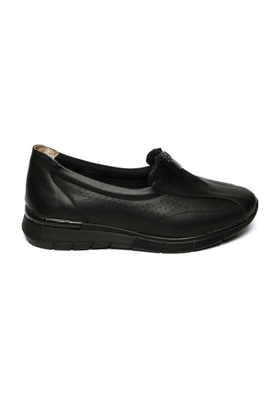 Bestello Bağcıksız Fermuar Detaylı Poli Taban Comfort 018-f226 Kadın Ayakkabı Siyah