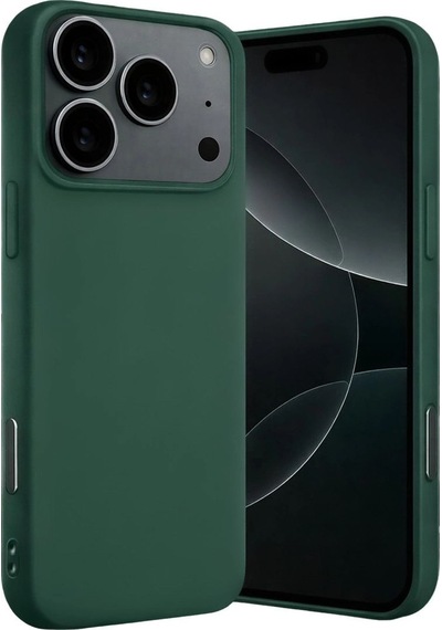 İphone 17 Pro Max Nano İçi Kadife Silikon - Koyu Yeşil