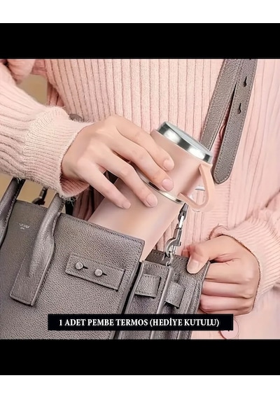 321 Çelik Termos 500ml 8139 3'lü Set Gri - Pembe