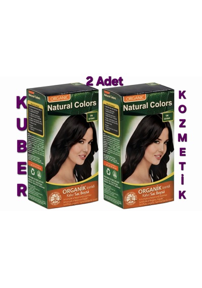 Natural Colors 1n Siyah Organik İçerikli Amonyaksız Kalıcı Saç Boyası 2 Adet Boya