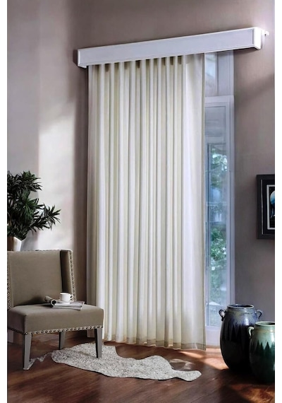 Hazır Saten Güneşlik Perde Ekru Renk 210x190cm Standart