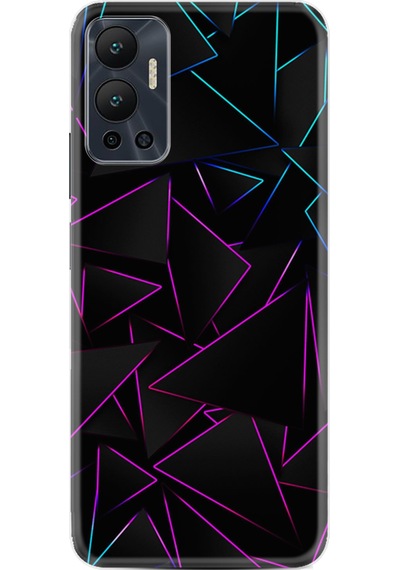 Infinix Hot 12 Kılıf Resimli Desenli Silikon Platinium Series Üçgenler 1852