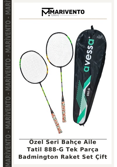 Özel Seri Bahçe Aile Tatil 888-g Tek Parça Badmington Raket Set Çift