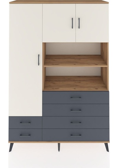 Hyperion Dolap 8 Raflı 6 Çekmeceli 3 Kapaklı 132x44x195 Çam-aytaşı/antrasit Aytası/antrasıt Hyperion Dolap 8 Raflı 6 Çekmeceli 3 Kapaklı 132x44x195 Çam-aytaşı/antrasit Aytası/antrasıt