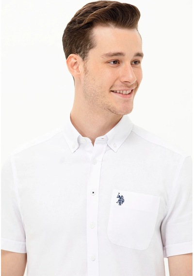 U.s. Polo Assn. Erkek Kısa Kollu Gömlek 1571442 Beyaz