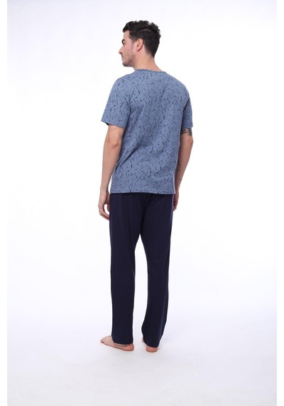 Pijadore Erkek 1403 Erkek Kısa Kollu Desenli Pijama Takım 001