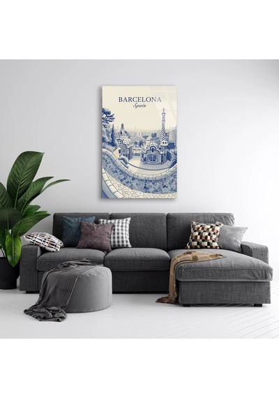 Barcelona İspanya - Cam Tablo - Deg1494 35 X 50 Cm