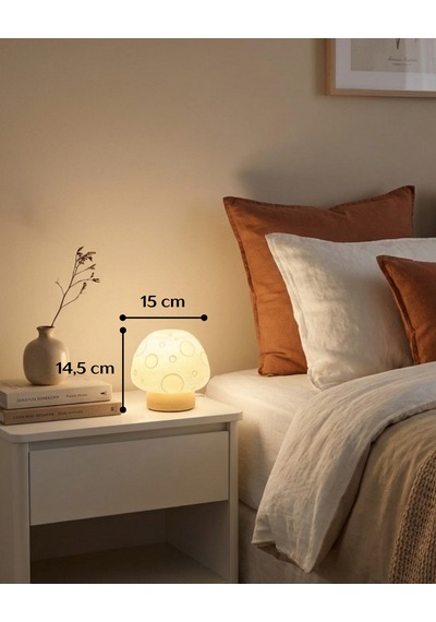 Elana Design Mumi Mantar Abajur - Abajur Ve Gece Lambası Bej
