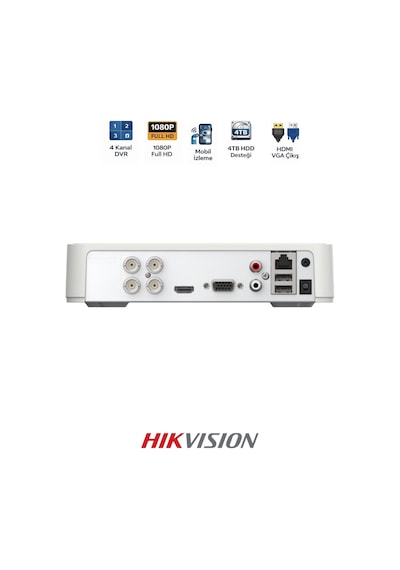 Ds-7104hghı-m1 4 Kanal Dvr 5 Ip Kamera Destekli Kayıt Cihazı