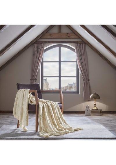 Taç Butik Brüj Akrilik Throw Ekru 000000001500223751 Ekru