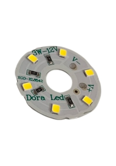 12Volt 3Watt Smd 2835 Ledli Led Modül Beyaz 10mm Delik Çaplı 12V 3W Avize Ledi 34mm(3 Adet)