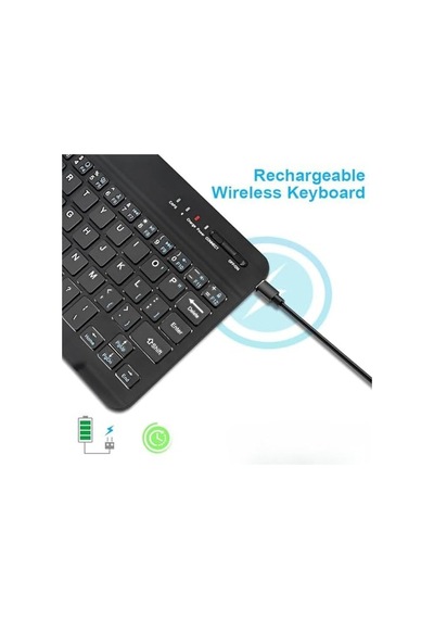 Şık Tasarımlı Bluetooth Kablosuz Klavye Ve Mouse Seti Android, Apple Uyumlu iOS Ve Windows Uyumlu Şarj Edileb Diğer
