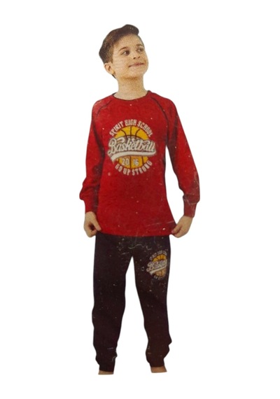 Kapi Kids 7011 Erkek Çocuk Uzun Kol Pijama Takım-6701 Bordo