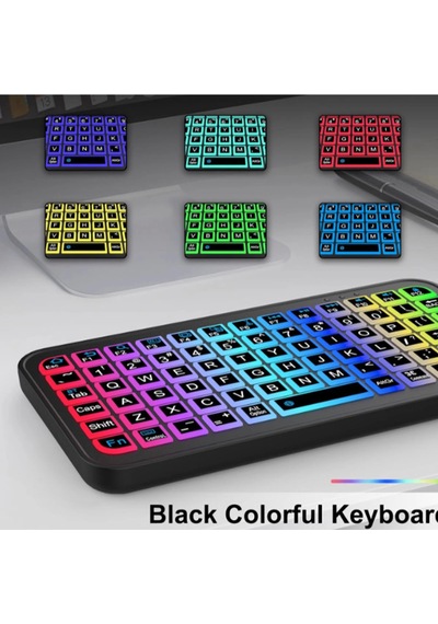 Mini Klavye Smarttv Işıklı Bluetooth Kablosuz Televizyon Ps3 Dizüstü Tabletler Ve Telefonlar İçin