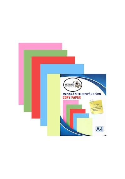 Renkli A-4 Fotokopi Kağıdı 100 lü 1 Paket Artlantis Fotokopi Renk