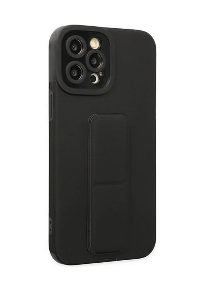 Apple İphone 12 Pro Max Kılıf Mega Standlı Silikon - Siyah 0.2M-Çok Renkli