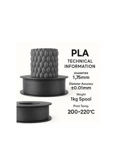 Filetto Pla+ Filament 1.75mm 1 Kg - Gümüş Gri