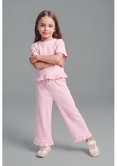 Defacto Fırfır Detaylı Pembe 2li Takım Kız Bebek H2664a526sppn670 Pembe-pn670