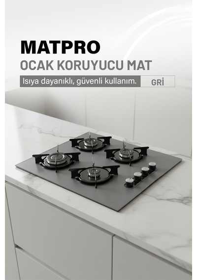 Kumtel Set Üstü Ocak Koruyucu Silikon Mat Gri