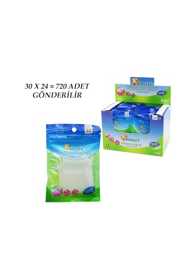Go İthalat 720 Adet Poşetli Kürdanlı Diş İpi 30pcs X 24