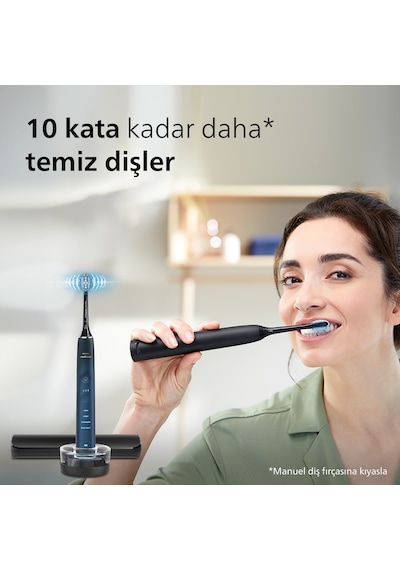 Philips Sonicare Diamond Clean 9000 Şarjlı Diş Fırçası,Seyahat Kabı,Sonicare App - Siyah HX9911/88