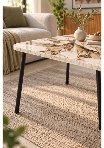 Sulorahome Siyah Metal Profil Ayaklı Mermer Desenli Beyaz Orta Sehpa 90x60 Cm Beyaz Mermer Sulorahome Siyah Metal Profil Ayaklı Mermer Desenli Beyaz Orta Sehpa 90x60 Cm Beyaz Mermer