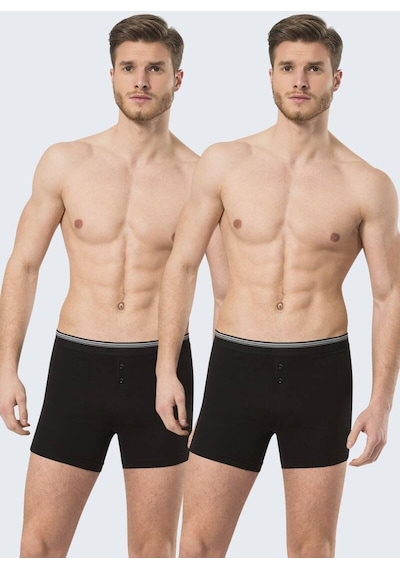 Türen Erkek Likralı Düğmeli Boxer 2Li Paket 001