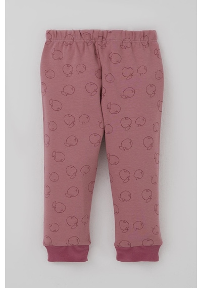Breeze Kız Bebek Pijama Takımı Önden Düğmeli Elma Desenli 4 Ay-1 Yaş, Gülkurusu Gülkurusu