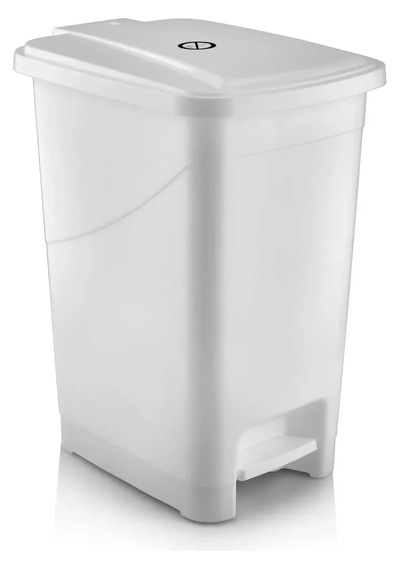 Slim Pedallı Banyo Mutfak Çöp Kovası 10 Litre Ergonomik Tasarım Plastik Malzeme İle Kullanışlı Beyaz