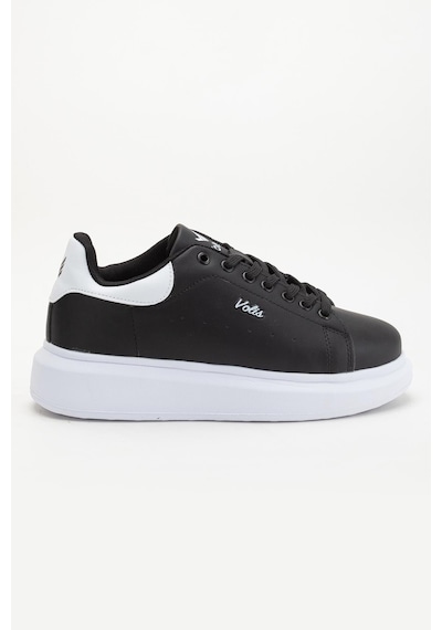 Dilimler Ayakkabı Unisex Spor Ayakkabı Siyah Yüksek Taban Hafif Suni Deri-4156 Siyah