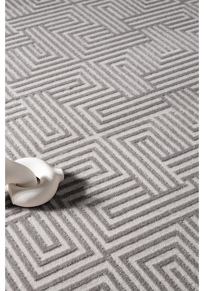 Clay Ct005a Gri Halı Modern Desenli Triko Akrilik Pamuk Tabanlı Kaymaz Salon Oturma Odası Halısı