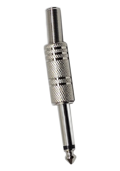 6.35mm Mono Erkek Jak Metal Kasa Gümüş Renk Gitar Amfi Hoparlör Ses Kablosu Tamir Konnektörü Uç