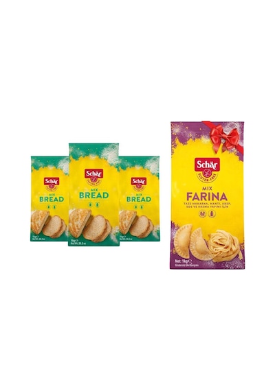 Dr. Schar Glutensiz Mix Bread Un 3 x 1 KG + Mix Farina 1 KG